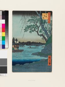 Onmaya folyó partja alkotó: Ando or Utagawa Hiroshige