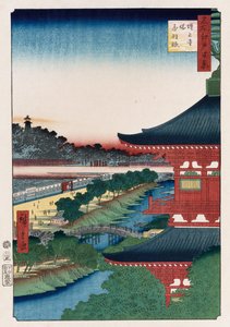 "Zojoji pagoda, Akabane", a "Száz kilátás az Edo híres helyeiről" sorozatból alkotó: Ando or Utagawa Hiroshige