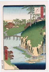 Vízesések folyója, Oji", a "Száz kilátás az Edo híres helyeiről" sorozatból alkotó: Ando or Utagawa Hiroshige