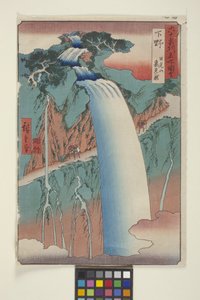Shimotsuke (színes fatömb nyomat) alkotó: Ando or Utagawa Hiroshige