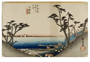 Shirasuka: A Tokaido ötvenhárom állomása című sorozatból, 1831-1834 körül (fametszet, papír). alkotó: Ando or Utagawa Hiroshige