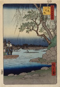Istálló töltése (színes fatömbnyomat) alkotó: Ando or Utagawa Hiroshige