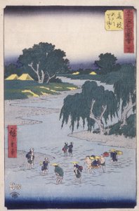 Station 23, Fujieda (színes fatömbnyomat) alkotó: Ando or Utagawa Hiroshige