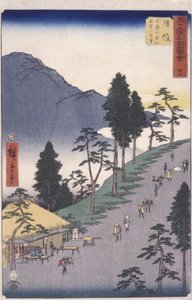 Station 26, Nissaka (színes fatömbnyomat) alkotó: Ando or Utagawa Hiroshige