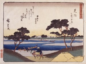 Station 29, Mitsuke (színes fatömbnyomat) alkotó: Ando or Utagawa Hiroshige