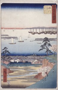 2. állomás, Shinagawa (fatömbnyomat) alkotó: Ando or Utagawa Hiroshige