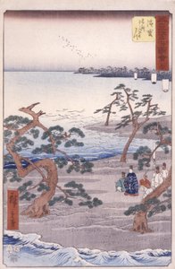 Station 30, Hamamatsu (színes fatömbnyomat) alkotó: Ando or Utagawa Hiroshige