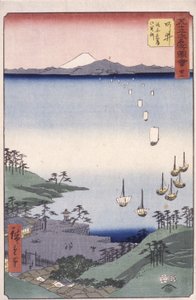 Station 32, Arai (színes fatömbnyomat) alkotó: Ando or Utagawa Hiroshige