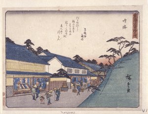 Station 41, Narumi (színes fatömbnyomat) alkotó: Ando or Utagawa Hiroshige