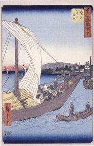 Station 43, Kuwana (színes fatömbnyomat) alkotó: Ando or Utagawa Hiroshige