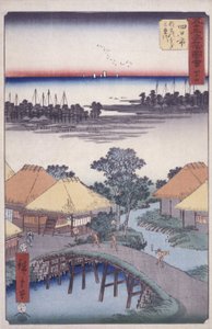 Station 44, Yokkaichi (színes fatömbnyomat) alkotó: Ando or Utagawa Hiroshige