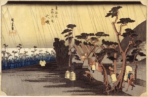 Station 9, Oiso (fatömbnyomat) alkotó: Ando or Utagawa Hiroshige