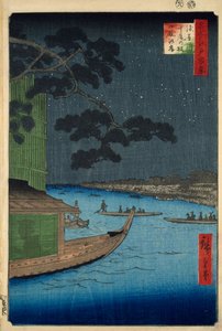 A "siker fenyője" az Onmaya rakparton, az Asakusa folyón alkotó: Ando or Utagawa Hiroshige