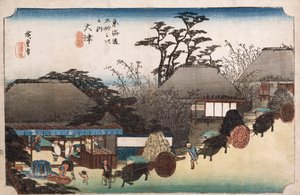 A futókút teázója, Otsu", "A Tokaido ötvenhárom állomása" sorozatból alkotó: Ando or Utagawa Hiroshige