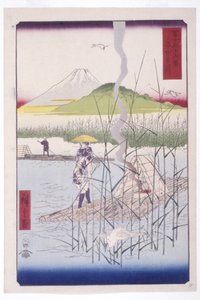 A Sagami folyó (Sagamigawa) (színes fatömbnyomat) alkotó: Ando or Utagawa Hiroshige
