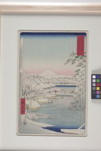 A Sukiya folyópart a keleti fővárosban (T?to: Sukiyagashi) (színes fatömbnyomat) alkotó: Ando or Utagawa Hiroshige