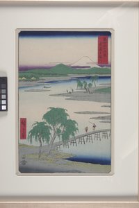 A Tama folyó Musasi tartományban (Musashi Tamagawa) (színes fatömbnyomat) alkotó: Ando or Utagawa Hiroshige