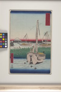 Tsukuda Offing In The Eastern Capital (T?to: Tsukuda Oki) (színes fatömbnyomat) alkotó: Ando or Utagawa Hiroshige