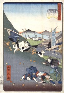 Koishikawa (38) Nishitomizaka-tag képe (38. Koishikawa Nishitomizaka rendszer) alkotó: Ando or Utagawa Hiroshige