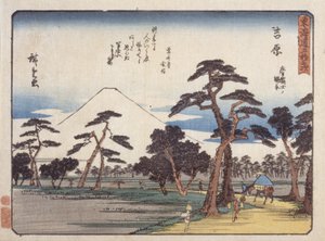 Yoshiwara (színes fatömbnyomat) alkotó: Ando or Utagawa Hiroshige