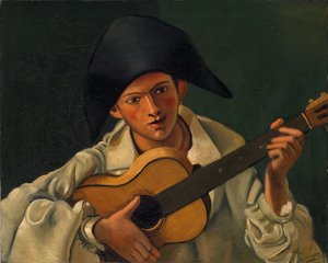 Harlekin mellszobor gitárral alkotó: Andre Derain