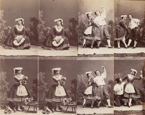 Eugenie Schlosser és Coralli, 1863. alkotó: Andre Adolphe Eugene Disderi
