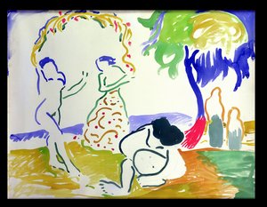 Fürdőzők, 1905 körül (akvarell, papír) alkotó: Andre Derain