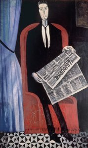 Egy férfi portréja egy újsággal alkotó: Andre Derain