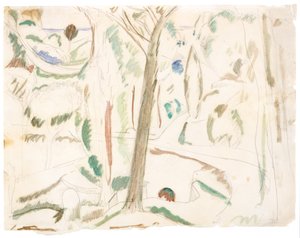 Cím nélkül (tanulmány a The Turning Roadhoz), 1906 körül (grafit és akvarell, papír) alkotó: Andre Derain