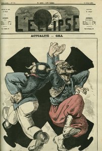 Aktuálisok, porosz katona és francia tánc a francia-porosz háború kánonjai előtt. Borító a Gill „” L