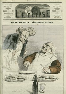 A bűnbánat palotájában Adolphe Thiers (1797-1877) köztársasági elnök karikatúrája. Borító a „” L