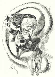 Richard Wagner német zeneszerző karikatúrája (litho) alkotó: Andre Gill