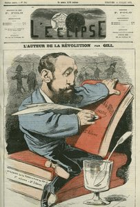 Jules Claretie (1840-1913) francia regényíró, drámaíró és kritikus rajzfilmje. Borító a Gill „” L