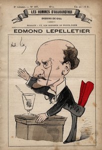 Edmond Lepelletier (1846-1913) radikális francia újságíró és író rajzfilmje a Les Hommes d