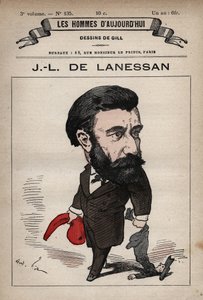 Jean Marie Antoine de Lanessan (1843-1919) angol államférfi rajzfilmje a Les Hommes d