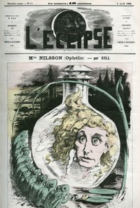 Christine Nilsson Ophelie (1843-1880 körül) svéd operaénekesnő szerepében. Borító a Gill „” L