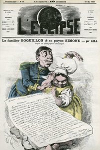 Illusztráció: „Fusilier Boquillon és parasztja, Simone”. Borító a Gill „” L