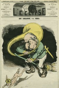 A vadászatban Louis-Napoleon Bonaparte (1808-1873), köztársasági elnök 1848-ban, Franciaország császára 1852-től 1871-ig. Címlap: Gill „” L