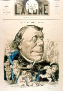Philippe Ricord francia sebész és venereológus, 1867 alkotó: Andre Gill