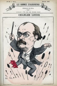 Alexandre Charles Lecocq (1832-1918) francia zeneszerző portréja. Gill karikatúrája, Párizs. alkotó: Andre Gill