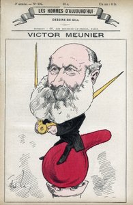 Amedee-Victor Meunier (1817-1894) tudományos újságíró portréja, aki Iuvra a tudomány népszerűsítésében. Gill, Párizs rajzfilmje. alkotó: Andre Gill