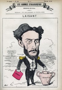 Charles-Ange Laisant (1841-1893) francia tudós és politikus portréja. Gill, Párizs rajzfilmje. alkotó: Andre Gill