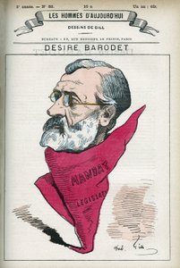 Desire Barodet (1823-1906) francia tanár és politikus portréja, 1896 és 1900 között a Szajna szenátora volt. Gill rajzfilmje, Párizs. alkotó: Andre Gill