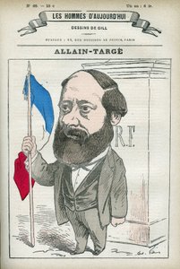 Francois Allain-Targe portréja Allain Targe (1832-1902) francia jogász, bíró, újságíró és politikus, belügyminiszter és pénzügyminiszter volt Gambetta kabinetjében. Gill, Párizs rajzfilmje.