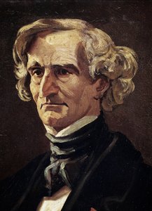 Hector Berlioz francia zeneszerző portréja, részlet (olaj, vászon alkotó: Andre Gill