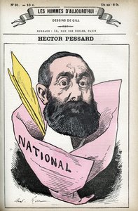 Hector Pessard francia újságíró és a „Le National” újság tulajdonosának portréja. Gill rajzfilmje a „Les Homme d
