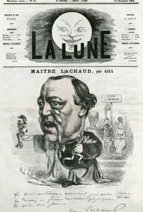 Maitre Charles Lachaud (1817-1882) francia ügyvéd portréja. Gill rajzfilmje a „” The Moon” című filmben, december 23 alkotó: Andre Gill