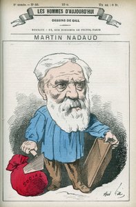 Martin Nadaud (1815-1898), francia mester és politikus portréja, 1876 és 1889 között a Creuse helyettese volt. Gill rajzfilmje, Párizs. alkotó: Andre Gill