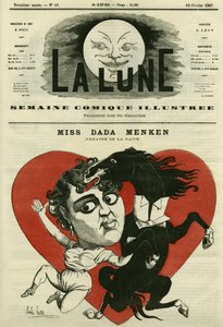 Miss Adah-Isaacs Menken, a párizsi Theatre de la Gaite énekesének portréja. Gill rajzfilmje a „The Moon” című filmben, február 10 alkotó: Andre Gill
