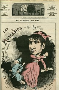 Roselia Rousseil francia énekesnő portréja, ő játszotta a Comedie Francaise-t. Borító a Gill „” L